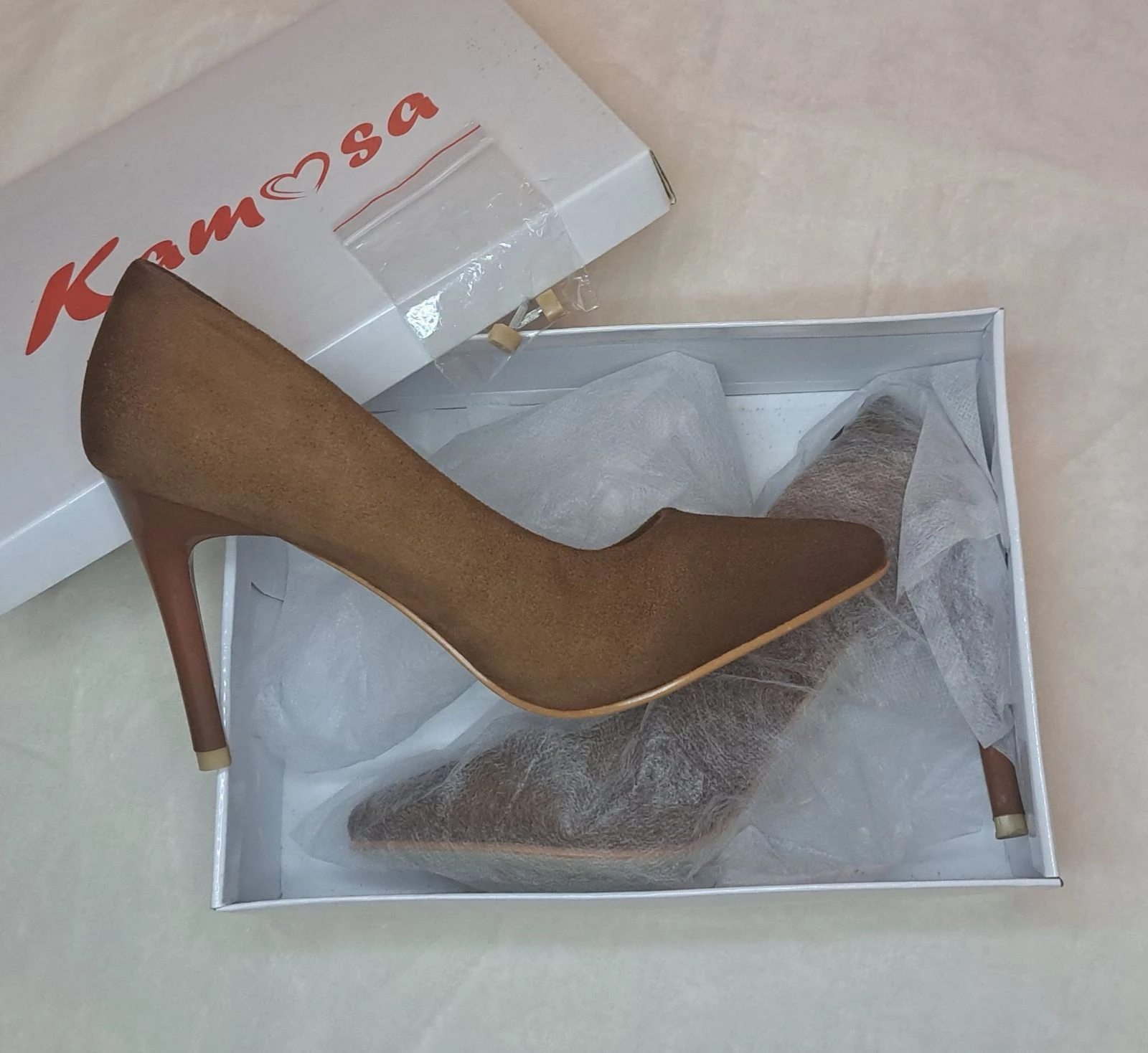 Camel Suede Stiletto • EU 37 • Moeiteloze Chic – photo 2